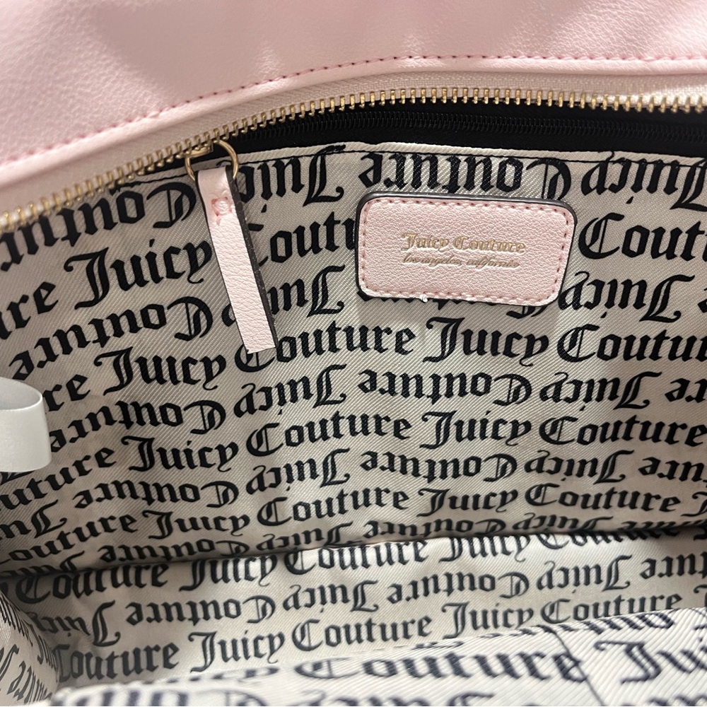 Juicy Couture Pink Structured Tote with‎ Metallic Stripe - Picture 10 of 12